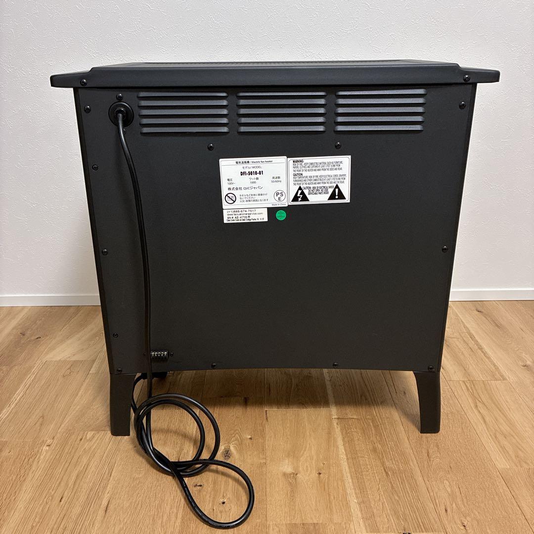 【極美品】QVCジャパン 暖炉型ヒーター ファンヒーター 暖房器具 リモコン付属
