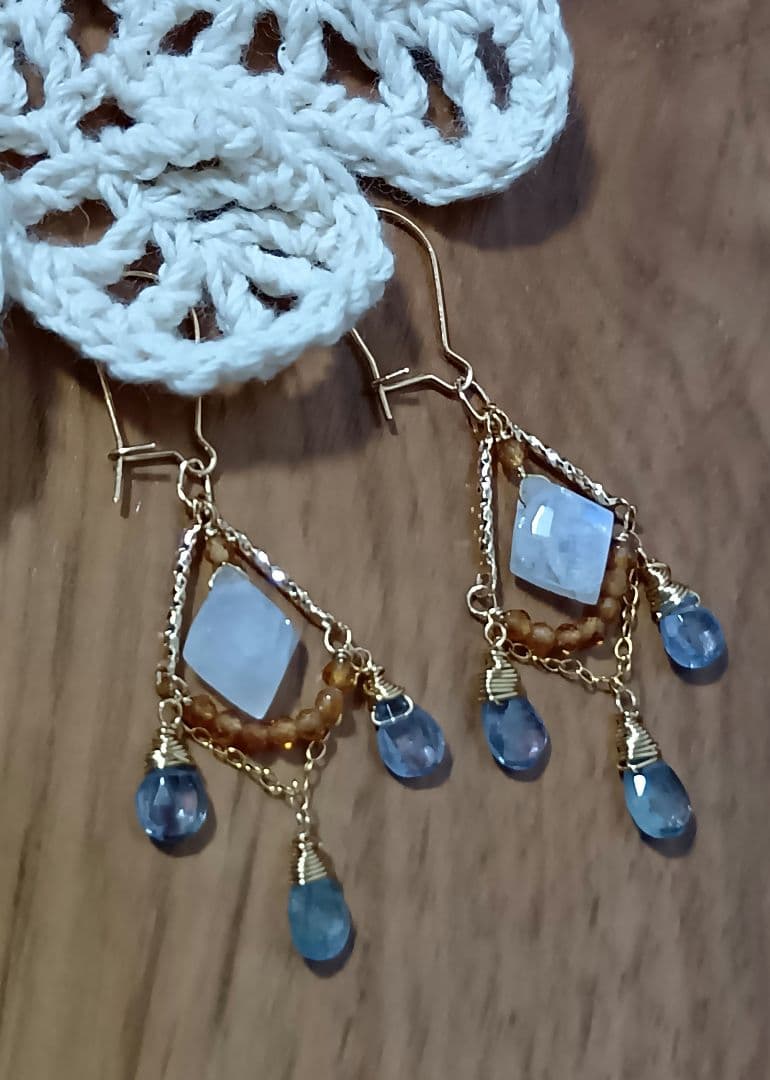 515/14kgfタンザナイト・ヘソナイト・ブルームーンストーンのチャーム