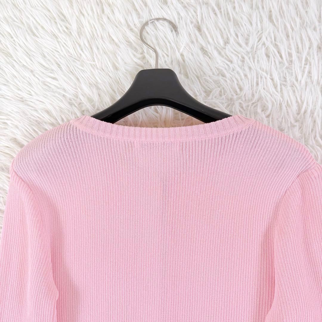 2024製✨ ルネ ニット カーディガン ロゴプレート 36サイズ ピンク