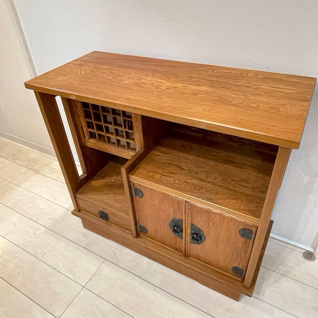 【希少】世界遺産屋久杉 茶棚 キャビネット 飾り棚 茶箪笥 和家具 焼印