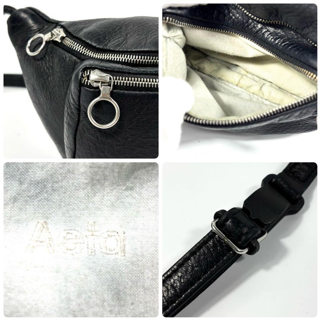 ✨希少 美品✨アエタ DA11 S ボディバッグ ディアスキン ブラック 黒