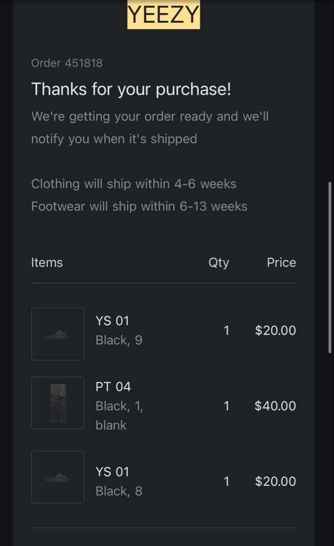 Yeezy YS-01 US9　イージースライド