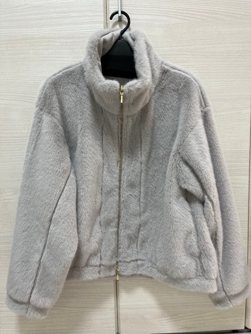 ルクールブラン　ミンクタッチスタンドカラーファーブルゾン