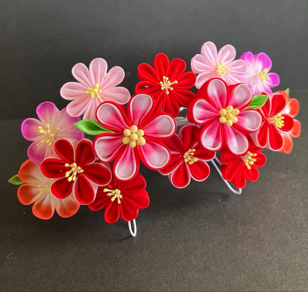 舞妓さんみたい！つまみかんざし　つまみ細工　七五三　日本舞踊　髪飾り