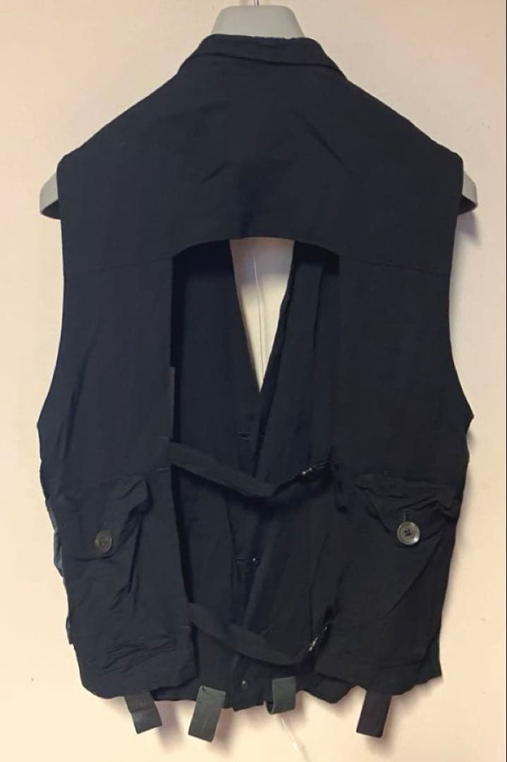 Yohji Yamamoto pour homme デザインベストJK 黒