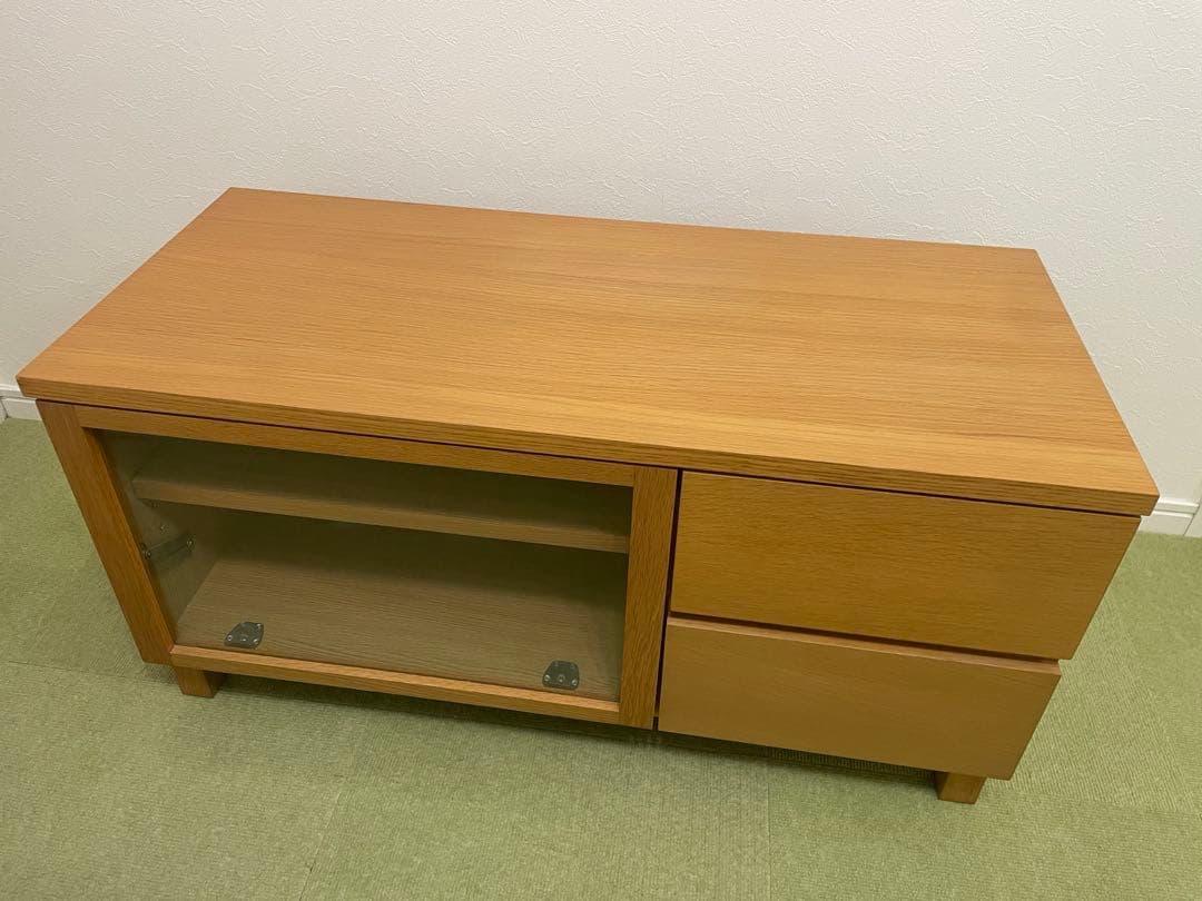 無印良品 ナチュラルウッド テレビ台 ガラス扉付き