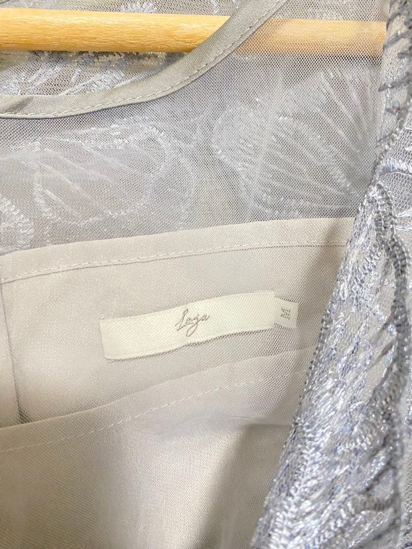 【Leja】フラワーレースシアーフリルマーメイドワンピースドレス