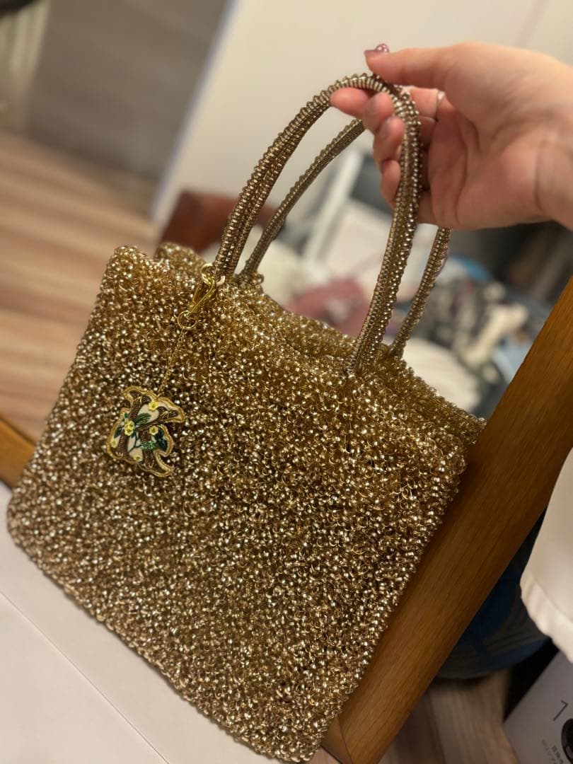 Anteprima ゴールド アンテプリマ リボンモチーフワイヤーバッグ 美品