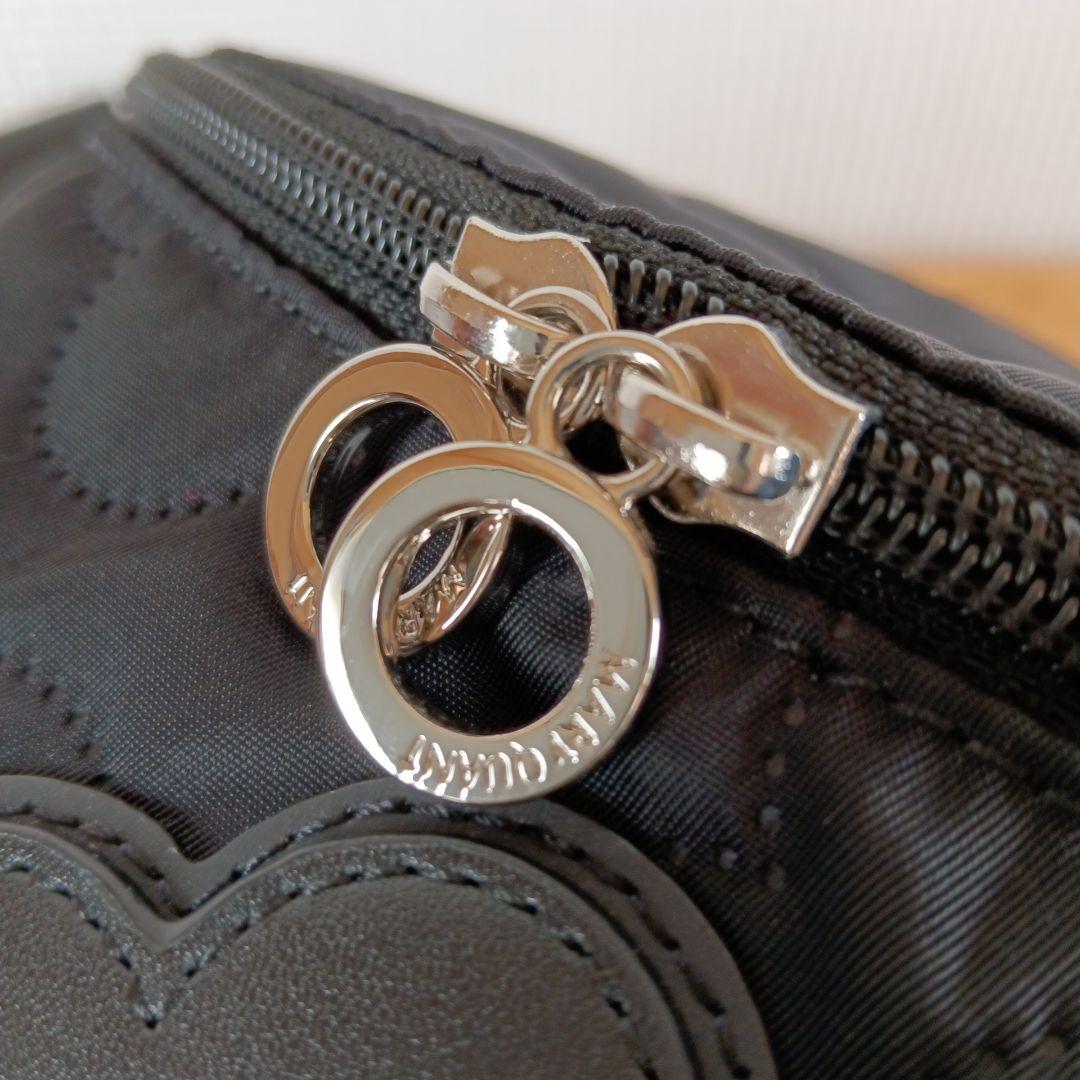 美品◆MARY QUANT ボディバッグ キルティング 花 デイジー ブラック