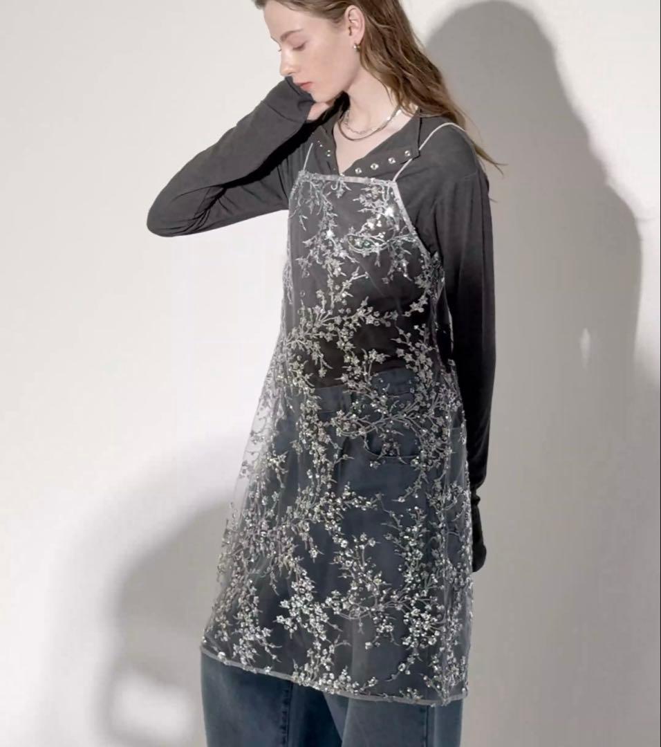 フラワースパンコールキャミソールドレス　yae