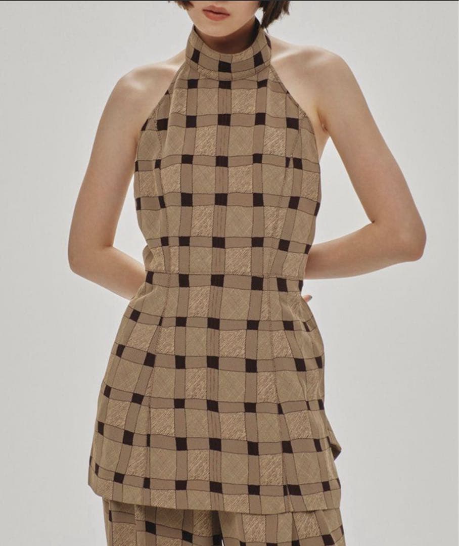 トップス TODAYFUL Halterneck Checkjaquard Top