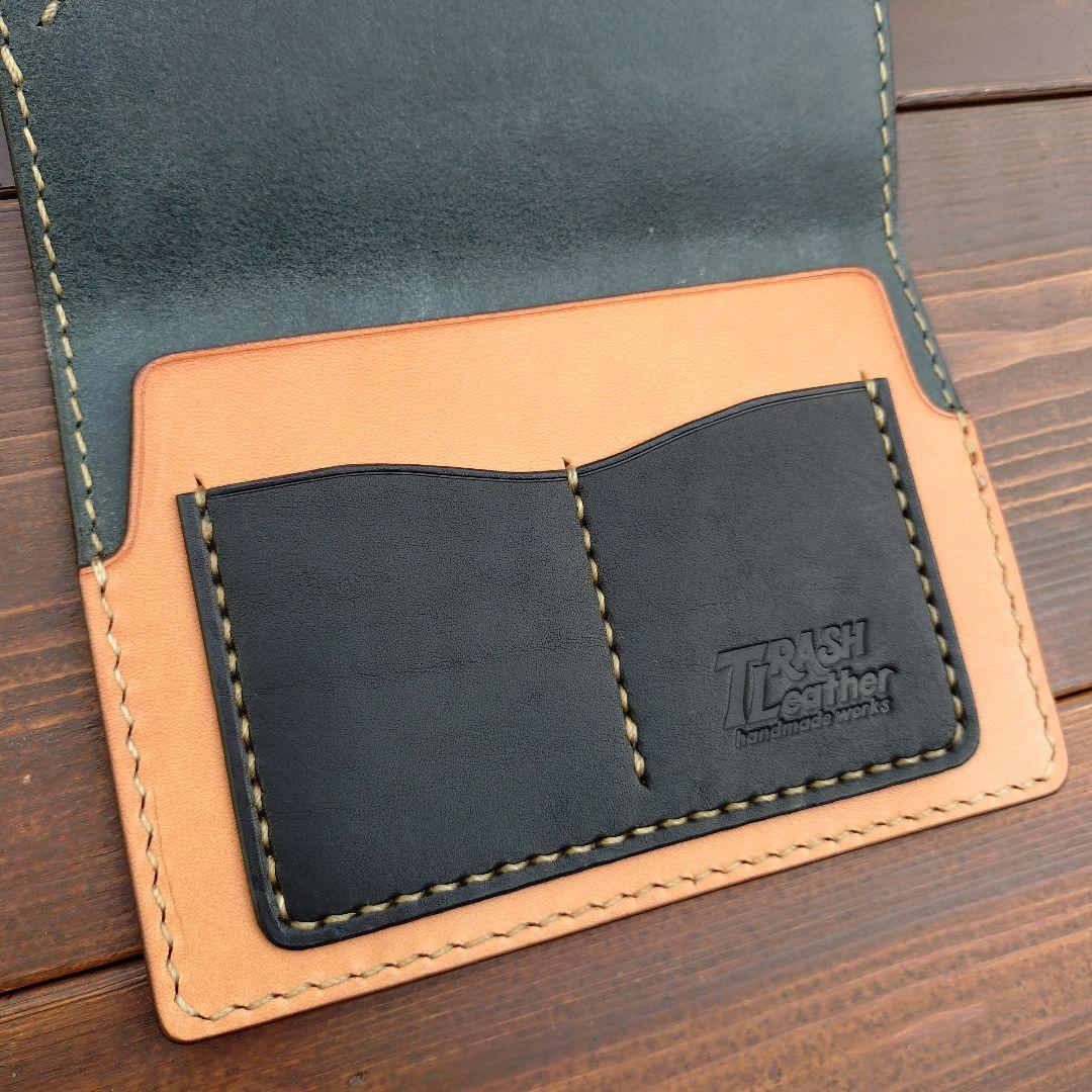 栃木オイルレザー‼️レザー通帳ケース　レザーお薬手帳ケース 【ハンドメイド品】