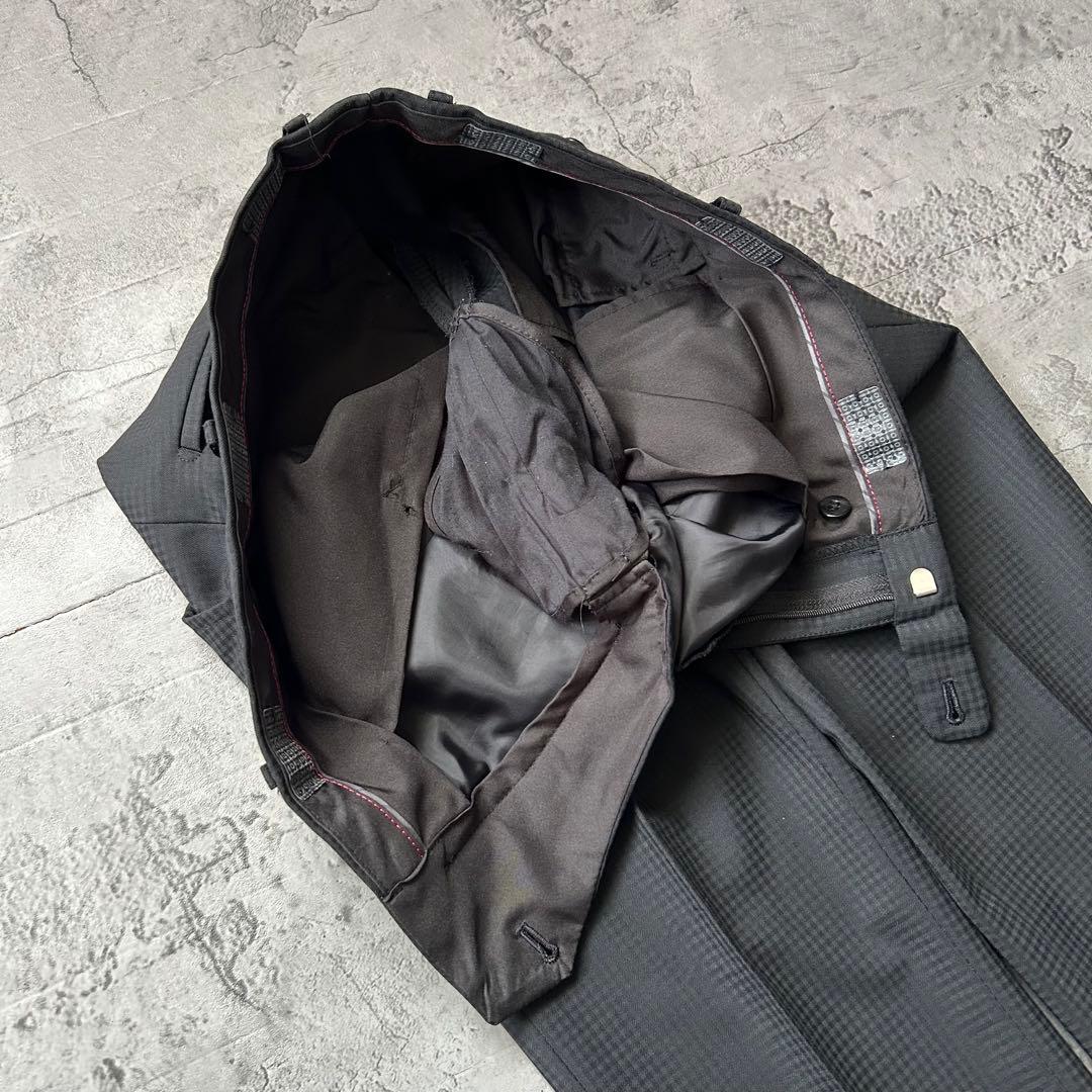 未使用級 リスペクトネロ 最高級ライン シャドウチェック 3ピース スーツ 濃紺