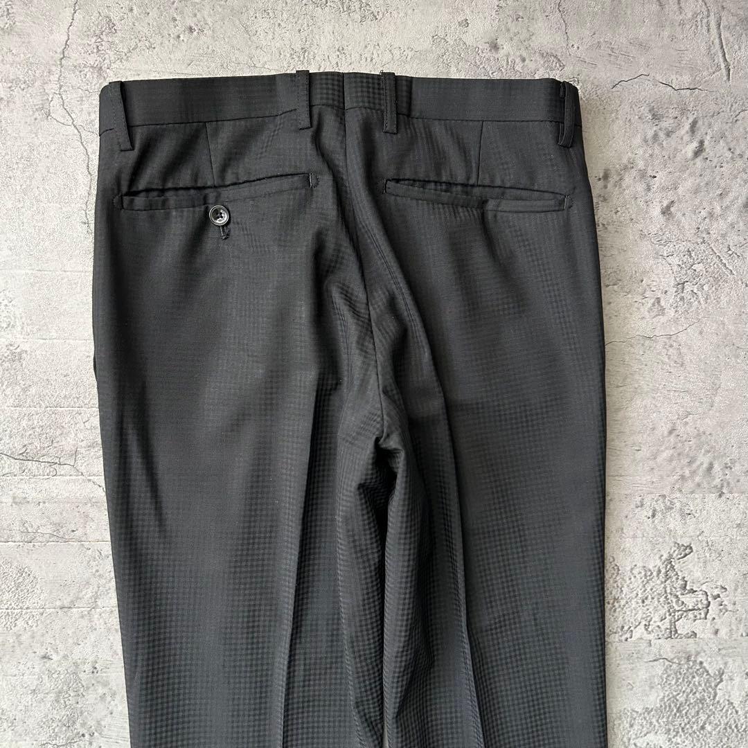 未使用級 リスペクトネロ 最高級ライン シャドウチェック 3ピース スーツ 濃紺