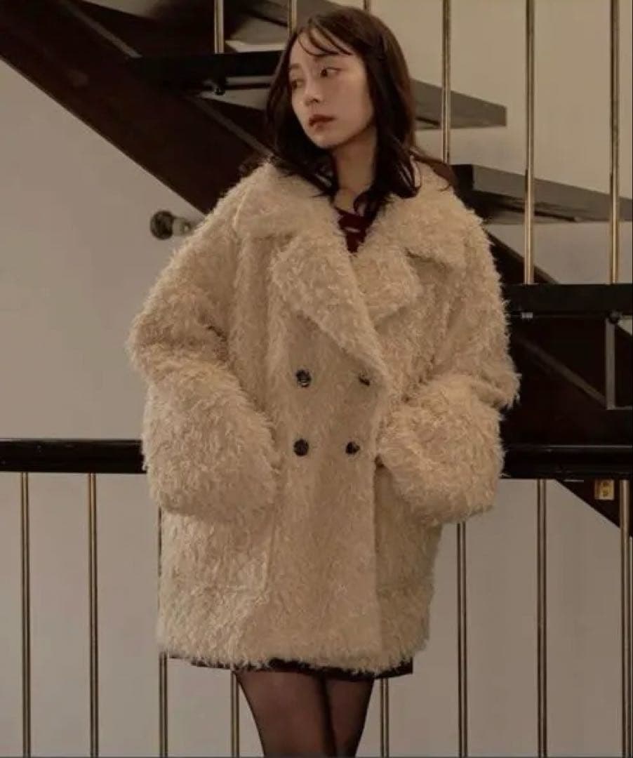 mideal プードルミドルコート アイボリー