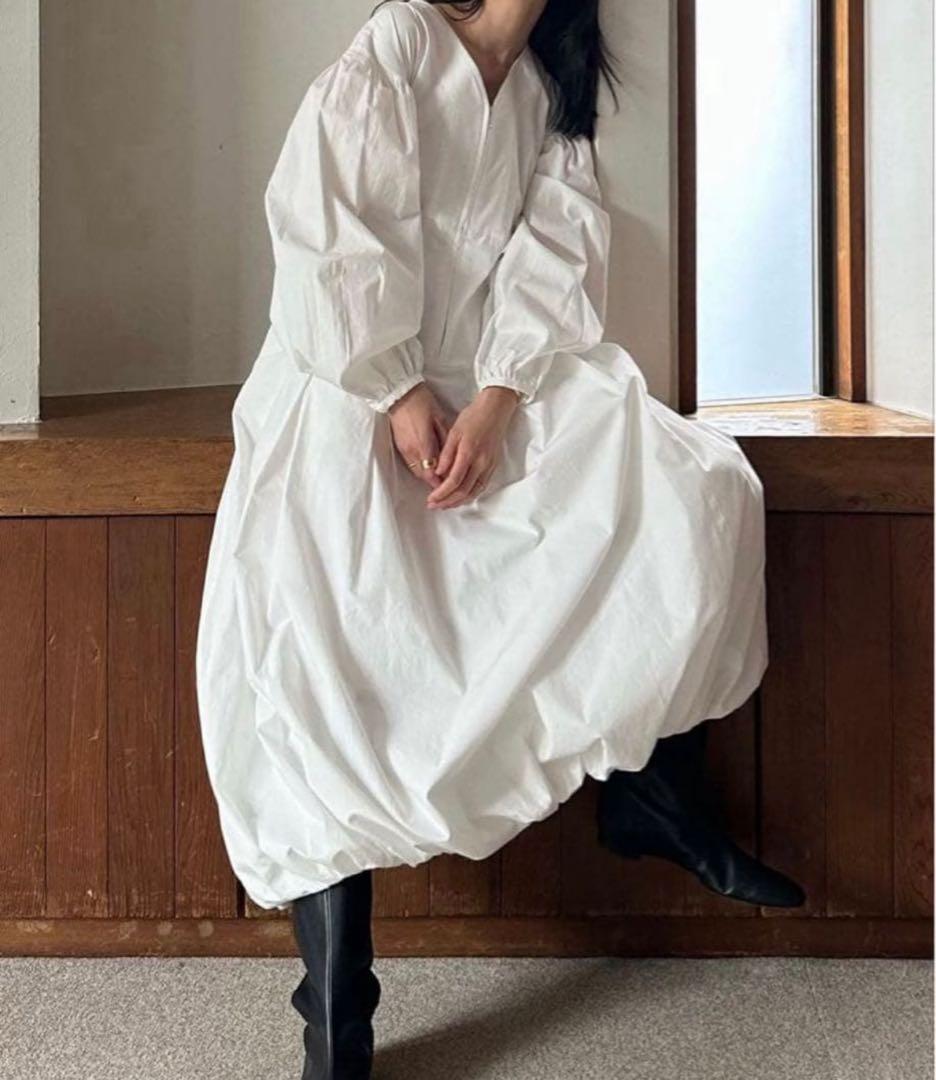 ワンピース CLANE FRONT ZIP BALLOON ONEPIECE