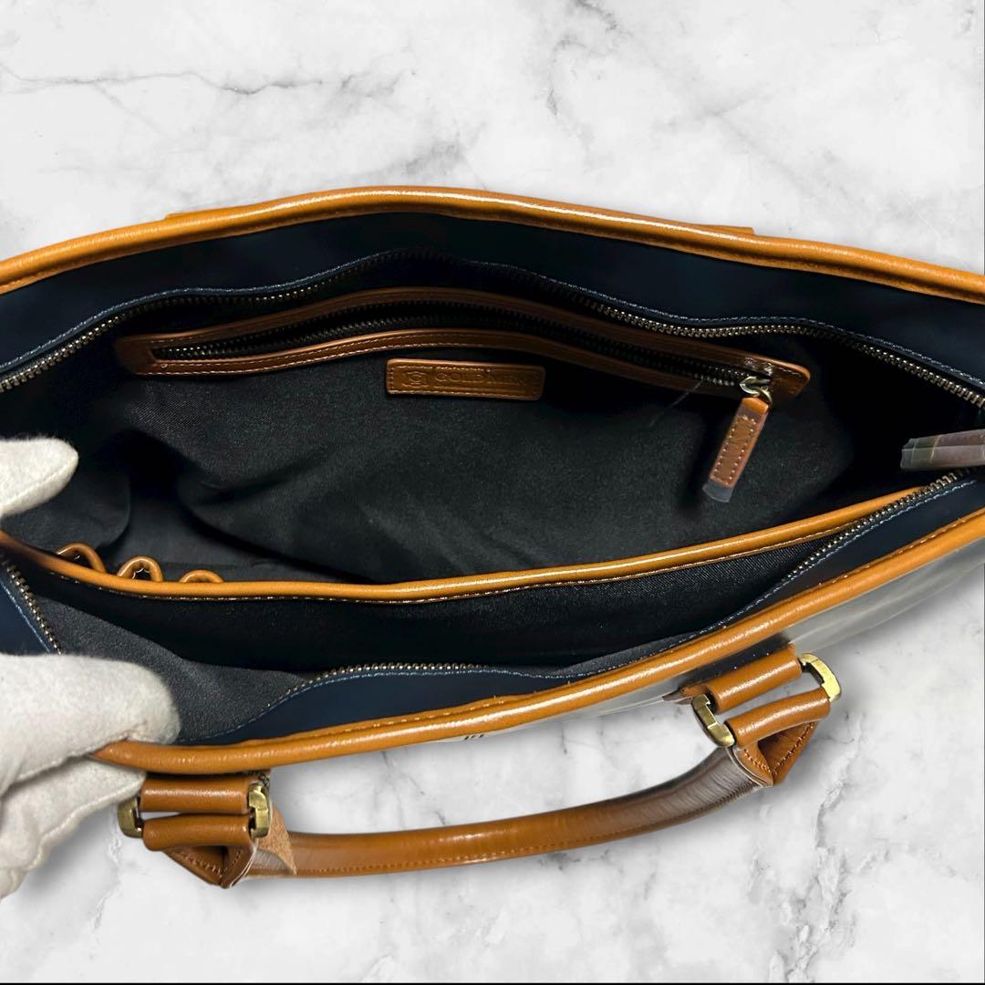 まちゃる 新品未使用】GOLD MEN ビジネスバッグ　トートバッグ　レザ