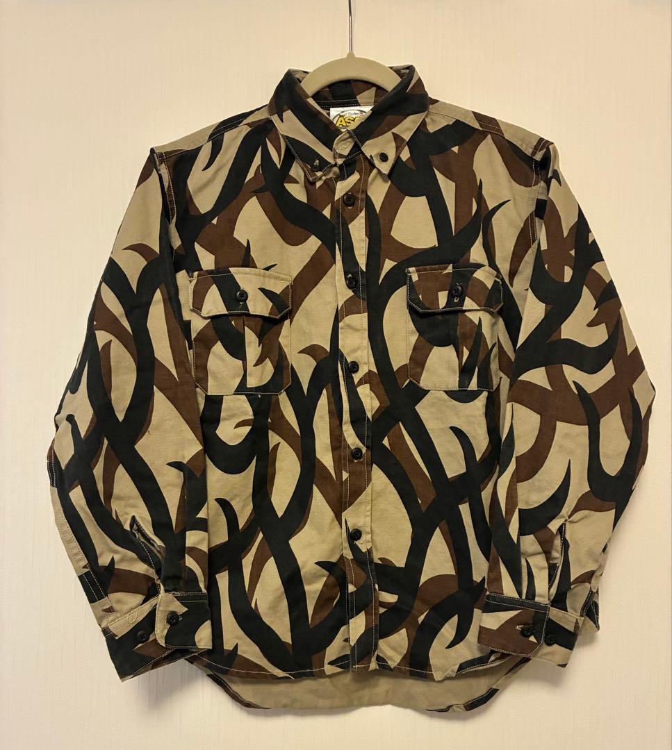 値下げ　美品　ASAT トライバルカモ シャツ XL ミリタリー　 古着
