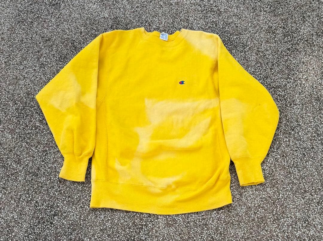 90s champion リバースウィーブ　usa製　イエロー　フェード