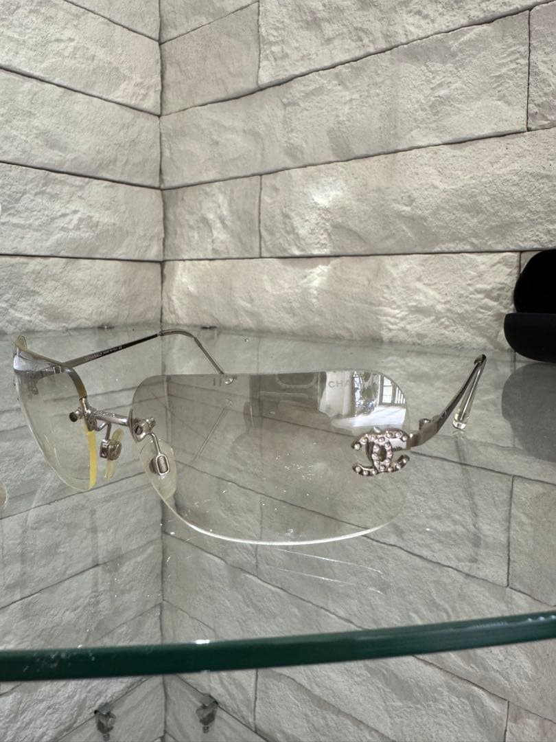 CHANEL シャネル ココマーク リムレス サングラス シルバー