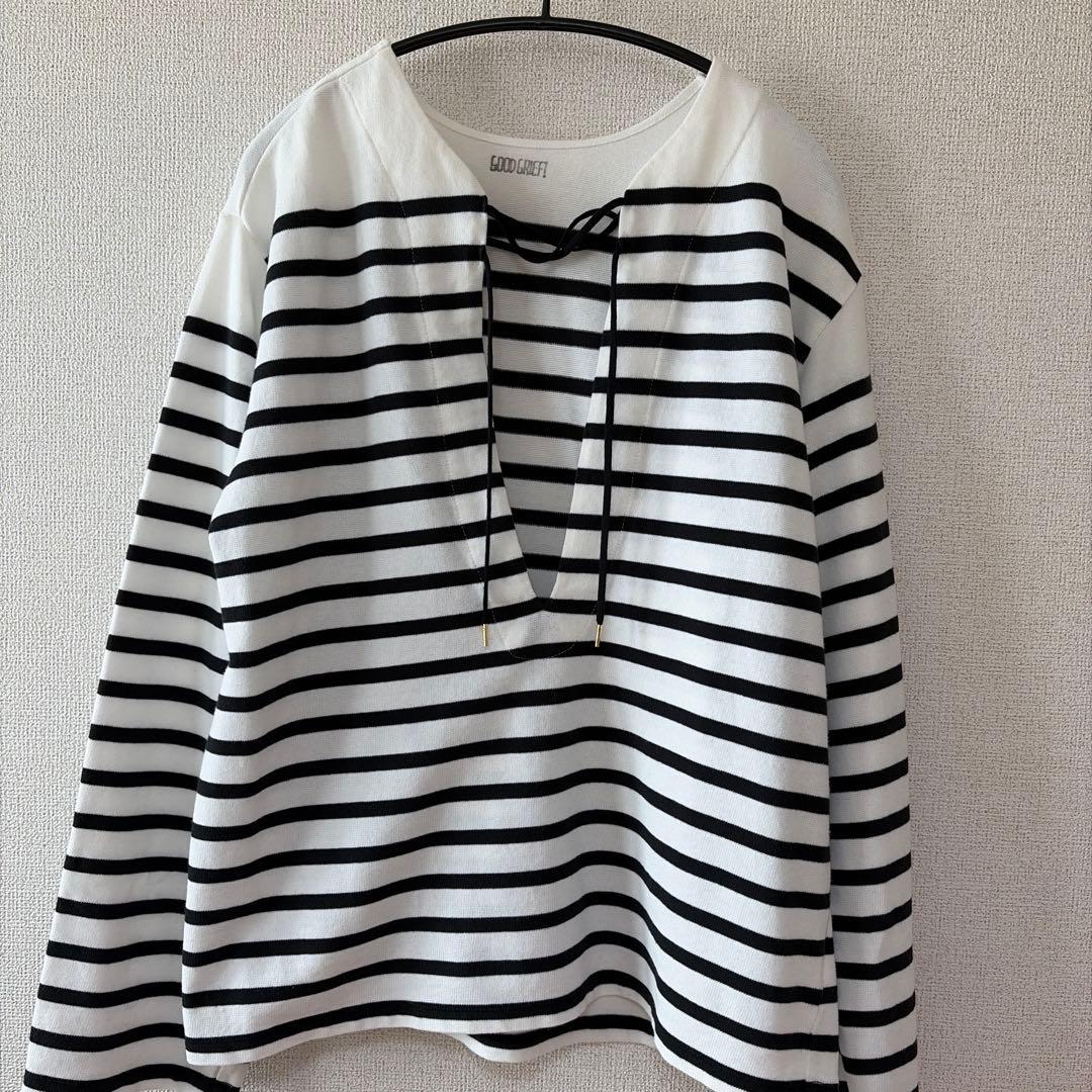 L'Appartement グッドグリーフ　スプリットネックボーダートップ