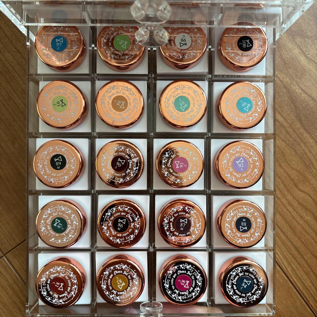 多色ジェルネイル100個セット スライドケース付き