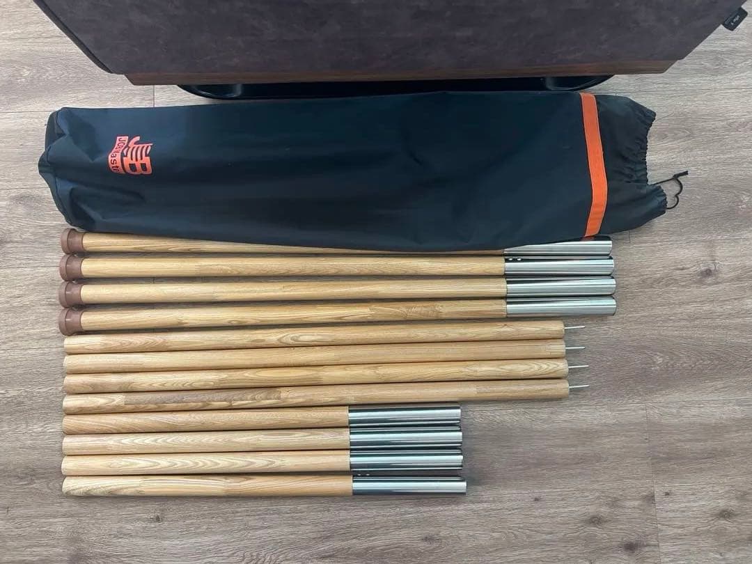 ウッドポール 4本セット 木製 タープ キャンプ アウトドア ノルディスク