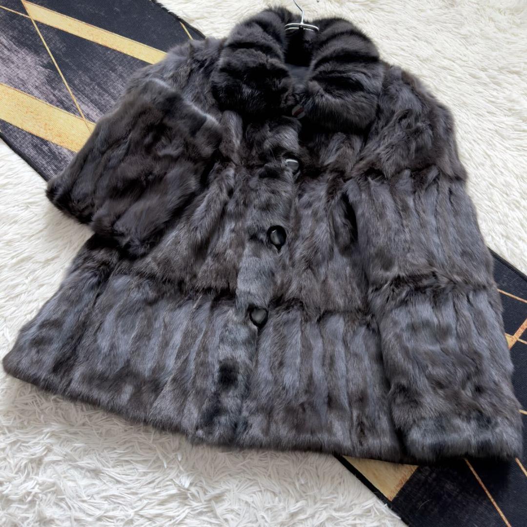 タグ付き/定価25万 総丈80/希少カラー ロリス ファーコート 軽量 毛皮XL