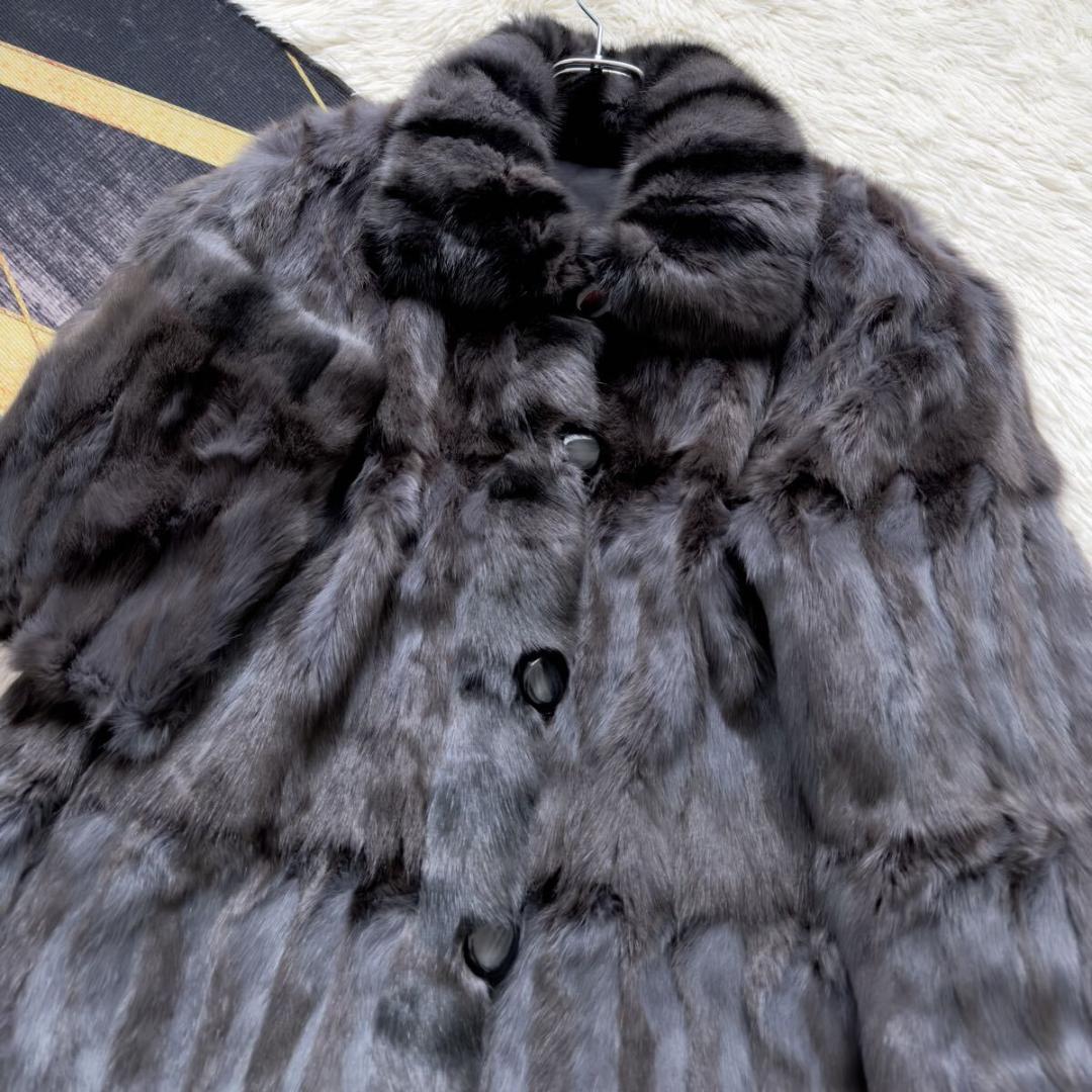 タグ付き/定価25万 総丈80/希少カラー ロリス ファーコート 軽量 毛皮XL