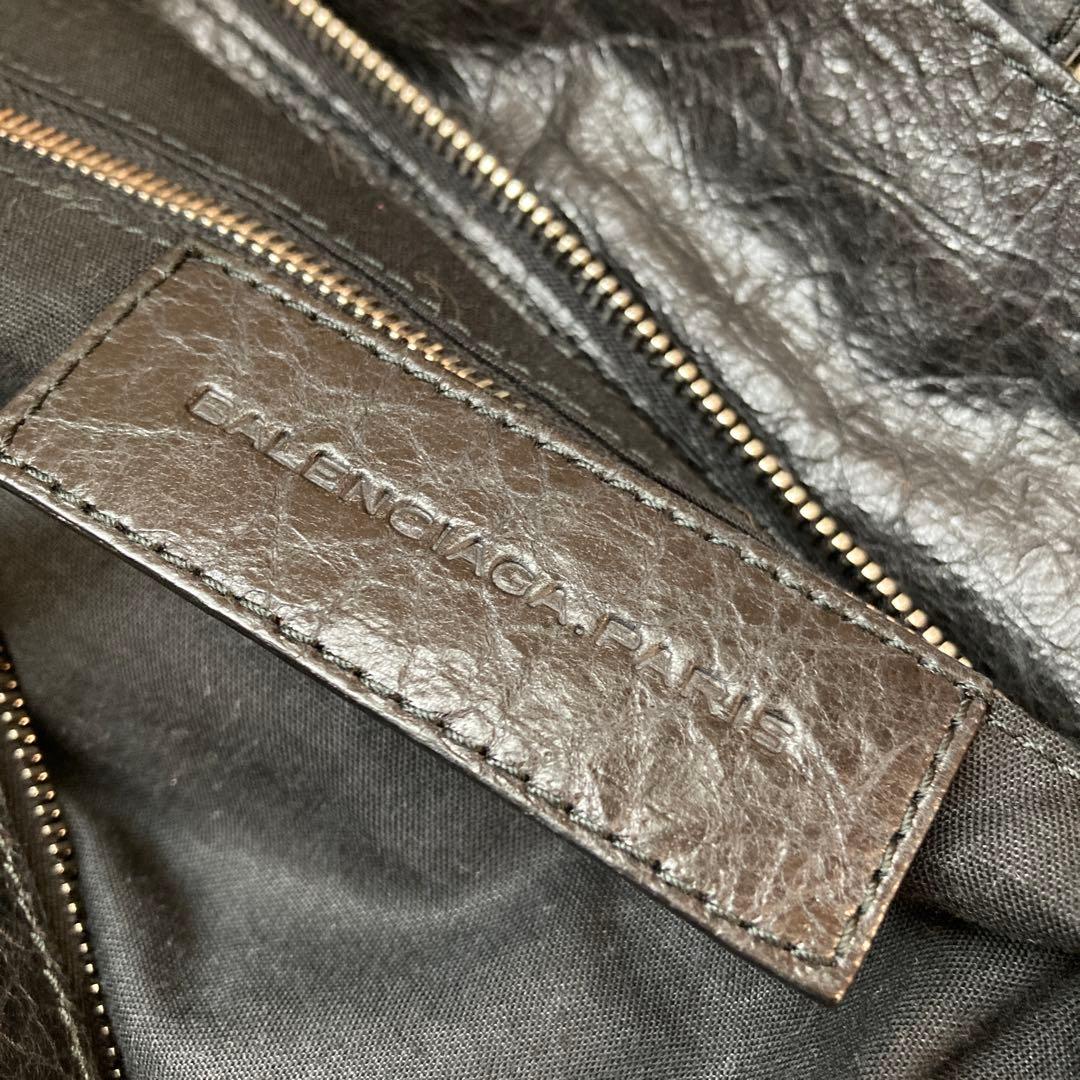 バレンシアガ　黒 レザー ボストンバッグ