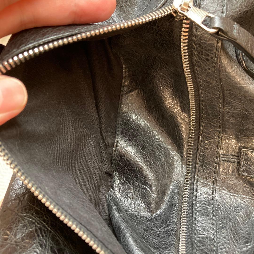 バレンシアガ　黒 レザー ボストンバッグ