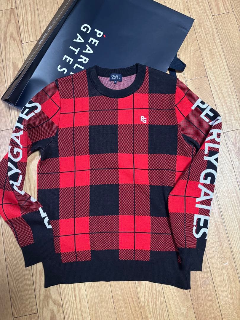 ★超美品超お洒落PEARLY GATES チェック柄セーター サイズ5