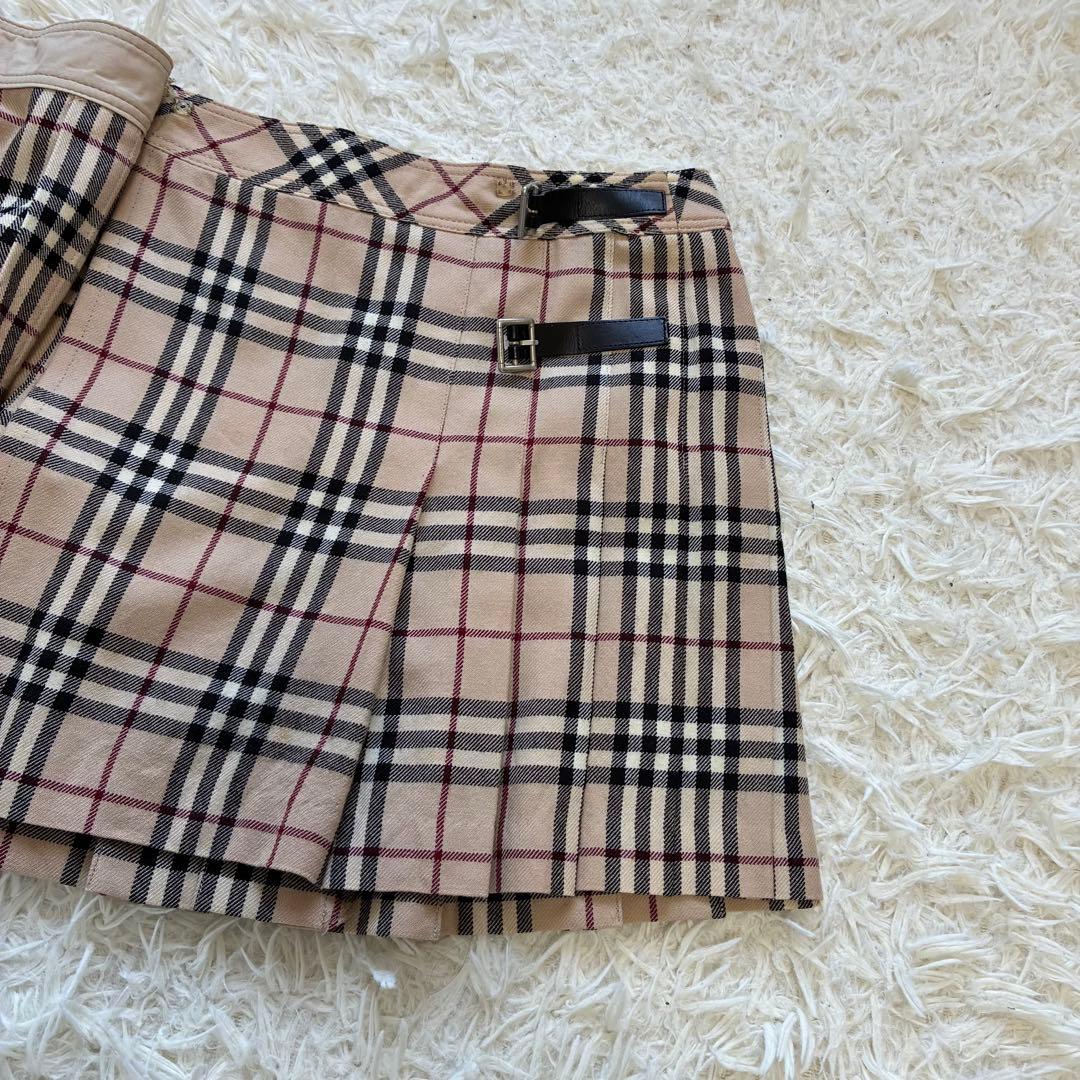 バーバリーブルーレーベル　ミニスカート　Sサイズ　プリーツ　ノバチェック　Y2K