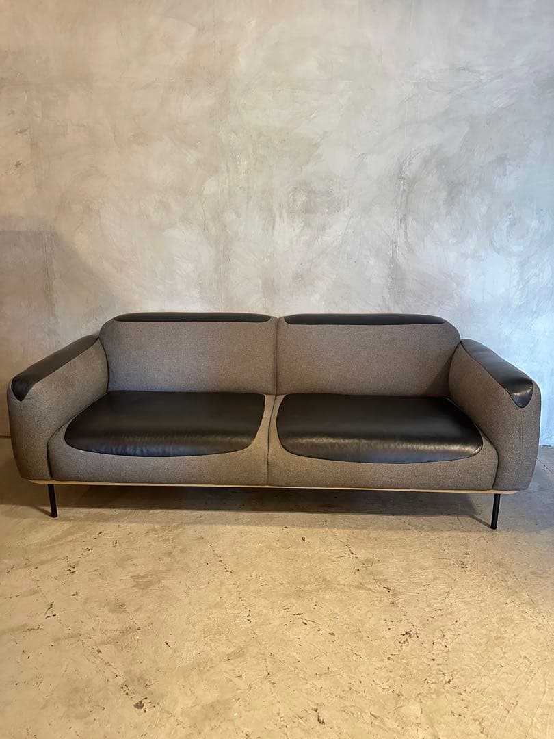 【東京23区配送無料】超高級　200cm レザー　デザイナーズ　ソファー　チェア