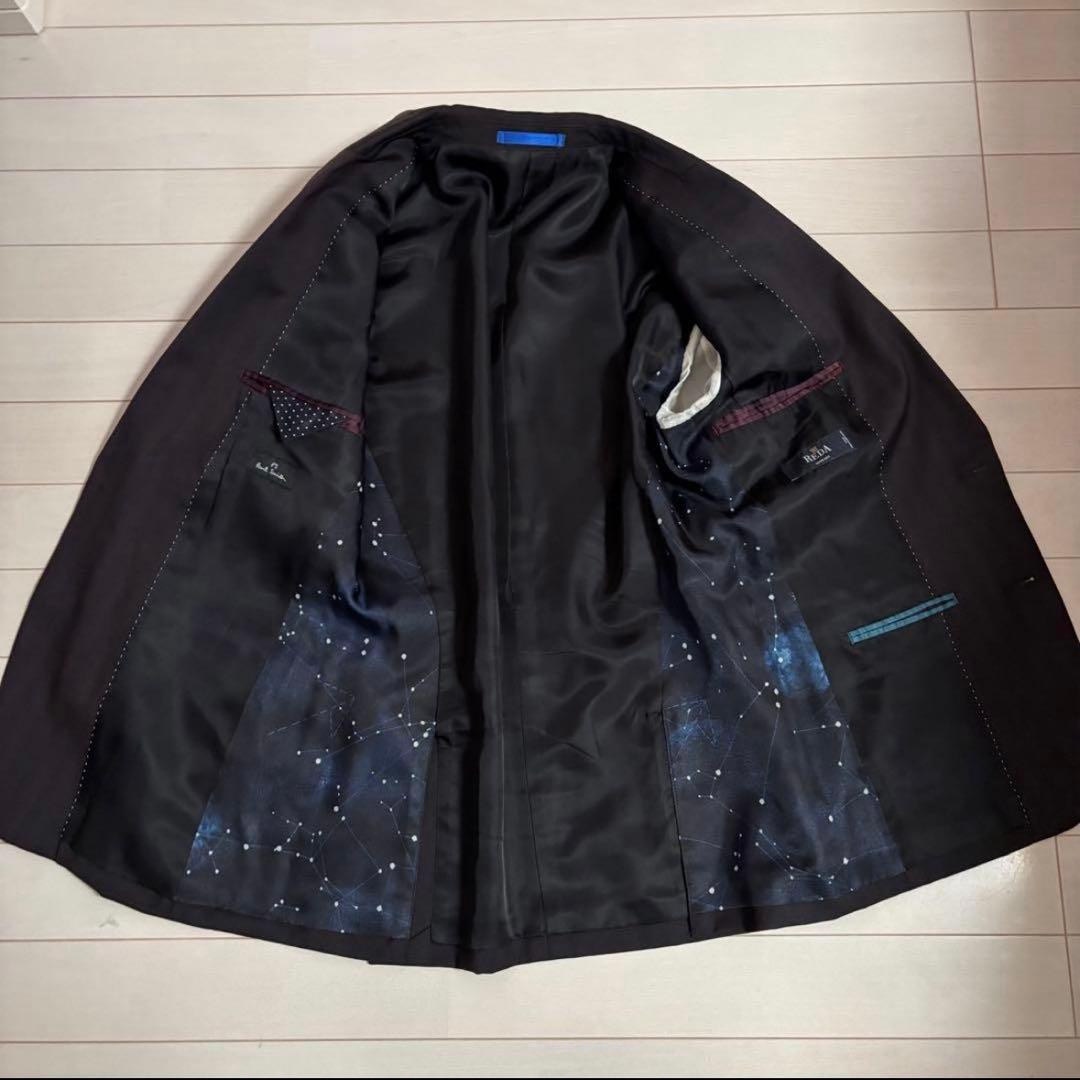 ジ*ン様 ポールスミス ビジネススーツ 銀河 星座 チャコールブラウン 赤ストラ