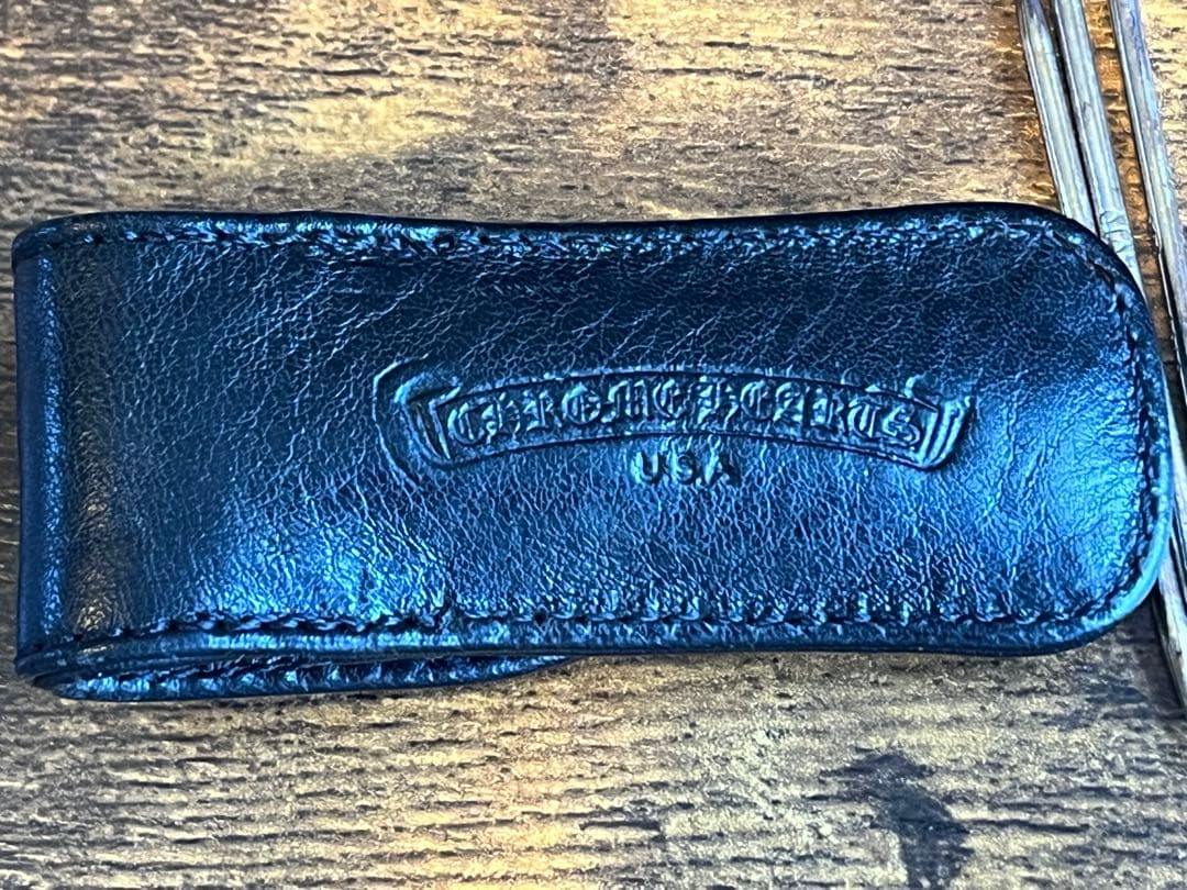 CHROME HEARTS クロムハーツ レザーケース爪楊枝入れ シルバー3本