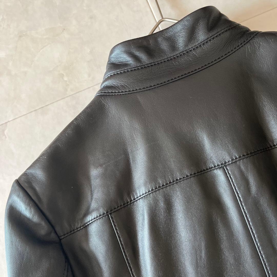 美品✨23区 ラムレザージャケット ブラック 38 羊革 シングルライダース