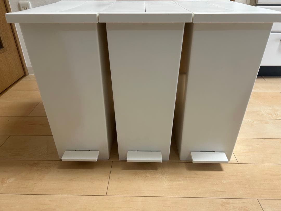 ケユカ　30L ホワイト ペダル式ごみ箱 3個セット