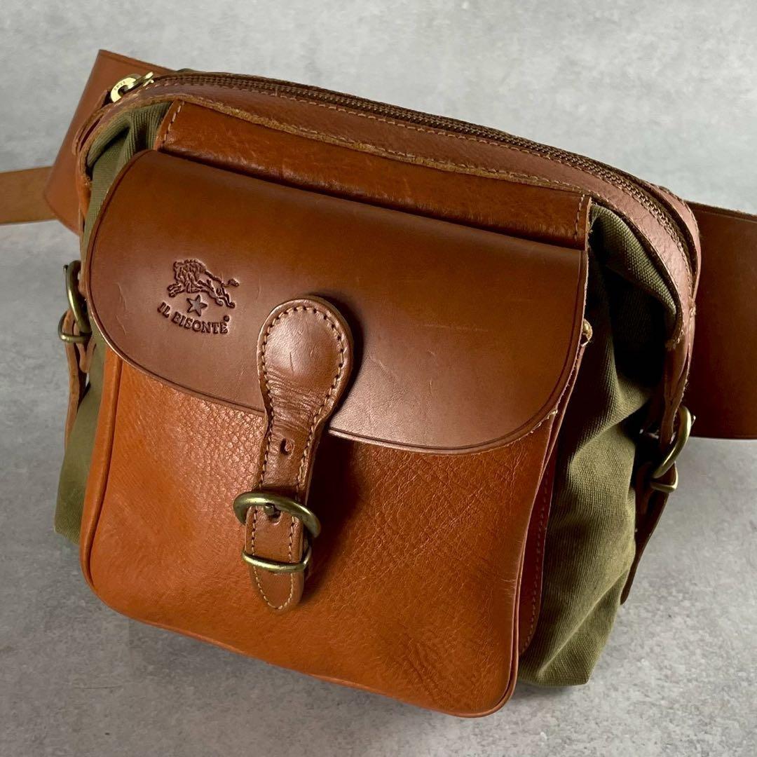 極美品✨ イルビゾンテ ウエストバッグ ボディバッグ レザー 斜め掛け