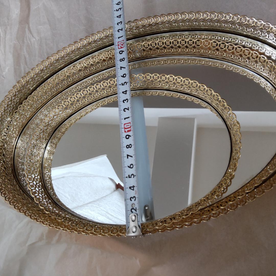 ミラートレー　鏡　トレイ　3サイズ 　セット　ゴールド