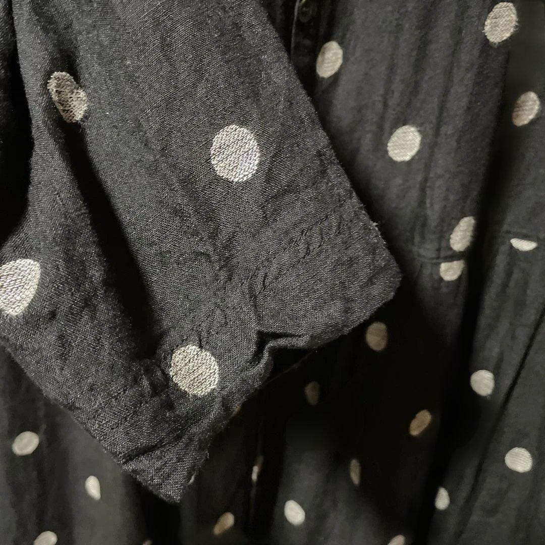 ICHI Antiquités ドット柄シャツワンピース