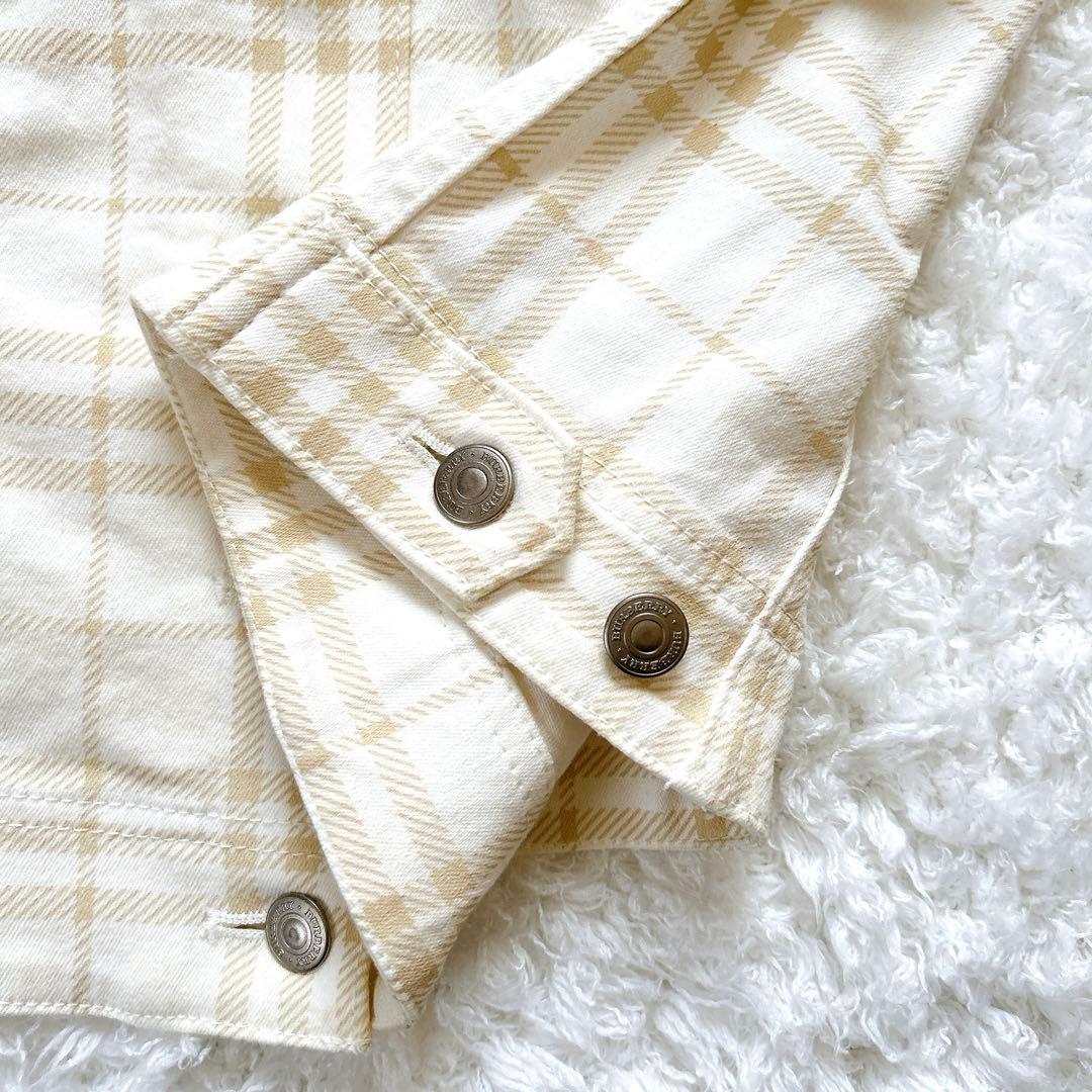 極美品 バーバリーロンドン デニムジャケット シャドーチェック ストレッチ 42