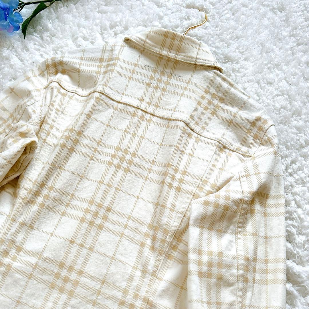 極美品 バーバリーロンドン デニムジャケット シャドーチェック ストレッチ 42