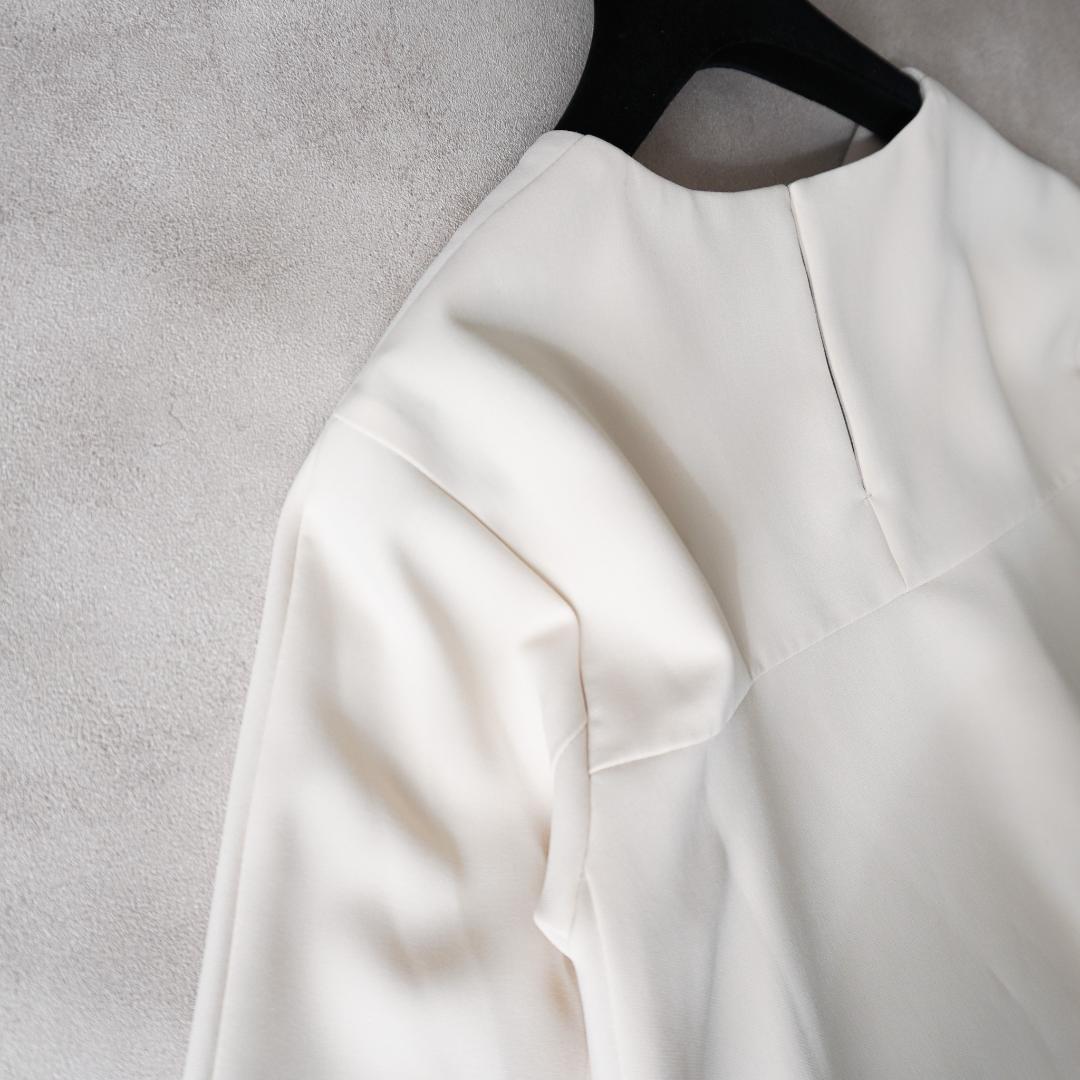 TOMORROWLAND ダブルクロス クルーネックプルオーバー ライトベージュ