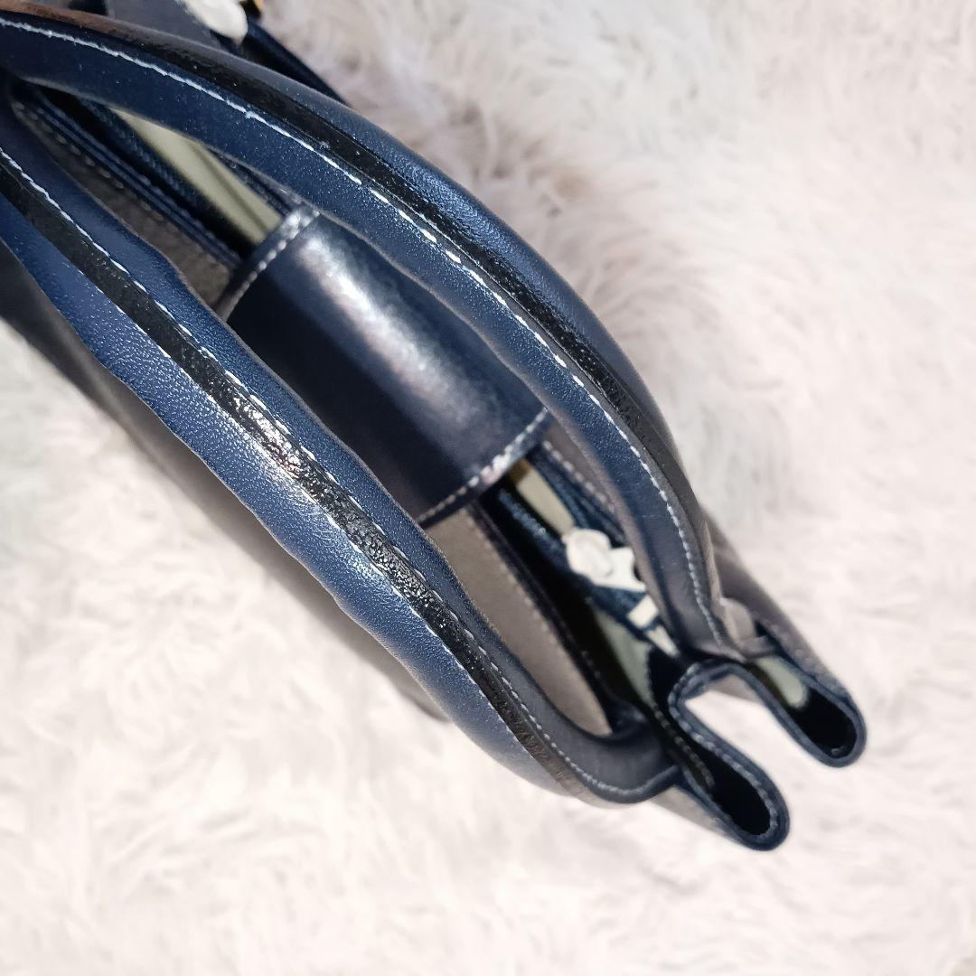 Kitamura キタムラ ハンドバッグ ネイビー　小型