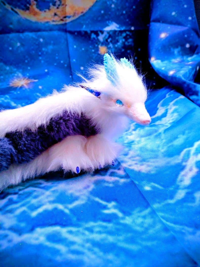 ふわふわな龍DragonドラゴンArtDollハンドメイドぬいぐるみアートドール