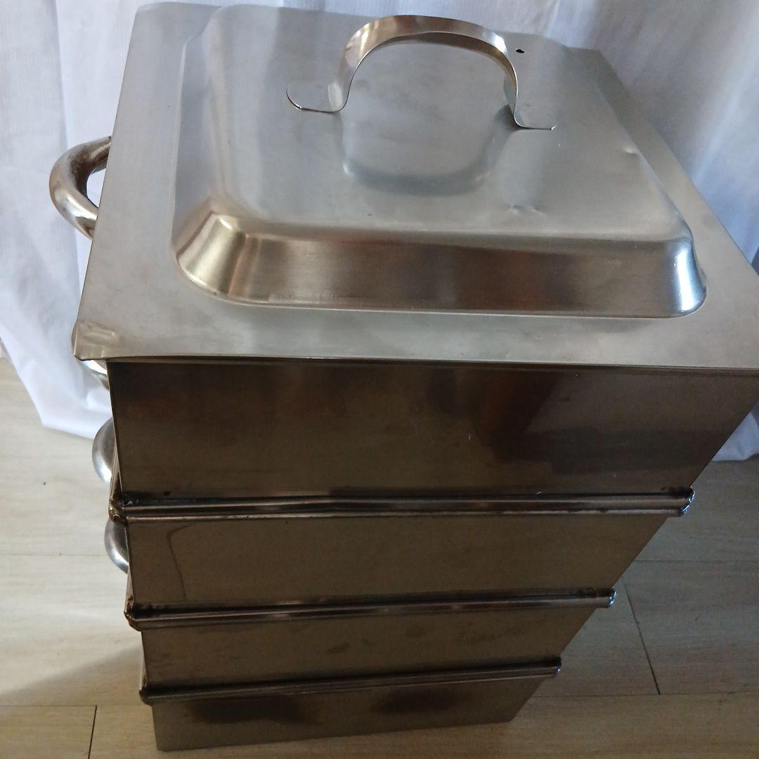 業務用☆角型4段ステンレス蒸し器☆セイロ スチーマー