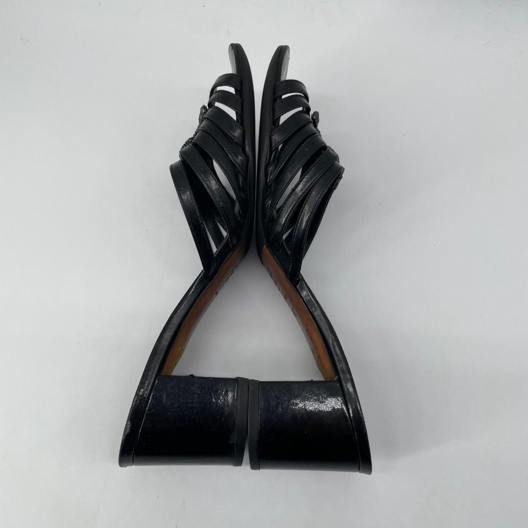 良品✨シャネル ココマーク ミュールサンダル スエード レザー 黒 ブラック