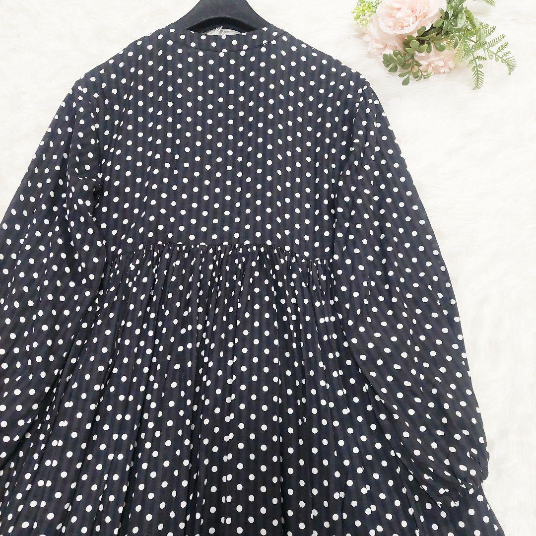 BEARDSLEY ビアズリー 洗える ドット ギャザー ワンピース 0