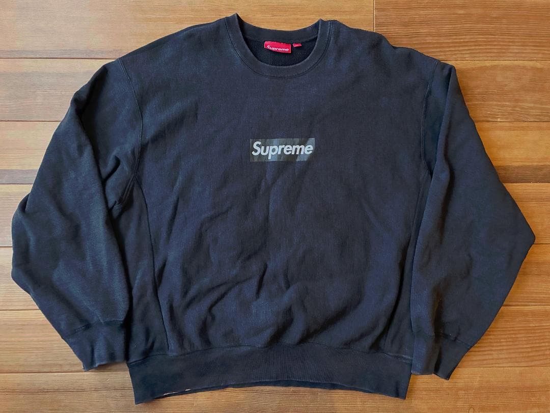 トップス Supreme Washed Box Logo Crewneck Black